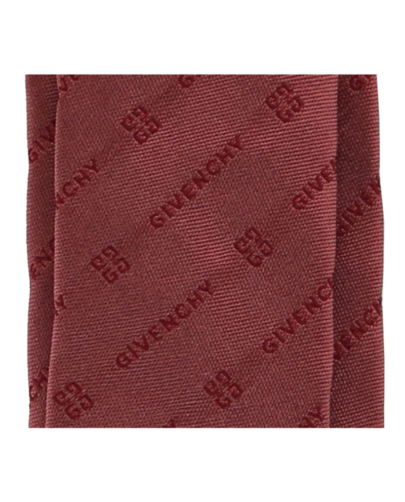Givenchy Diagonal Logo Silk Tie Pink