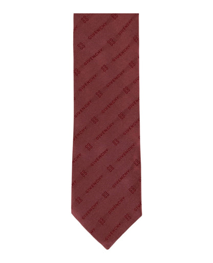 Givenchy Diagonal Logo Silk Tie Pink
