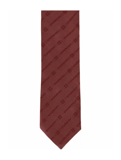 Givenchy Diagonal Logo Silk Tie Pink