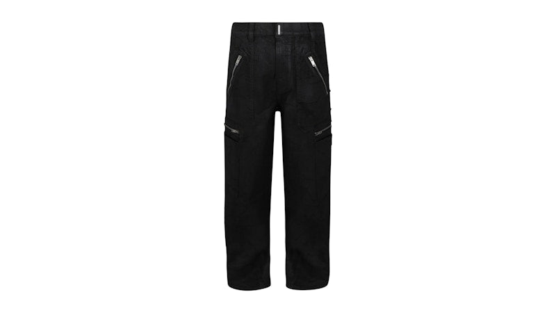 Givenchy Distressed Coated Loose Fit Jeans Black