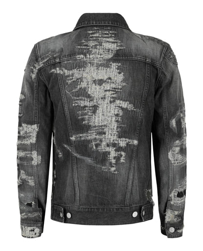 Givenchy Distressed Denim Jacket Black