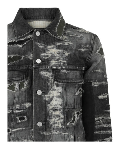 Givenchy Distressed Denim Jacket Black