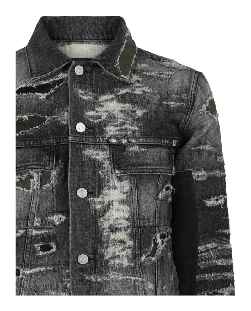 Givenchy Distressed Denim Jacket Black