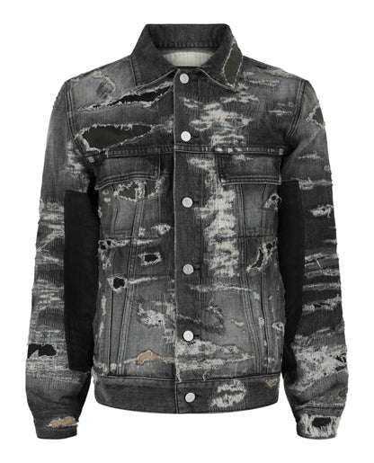 Givenchy Distressed Denim Jacket Black