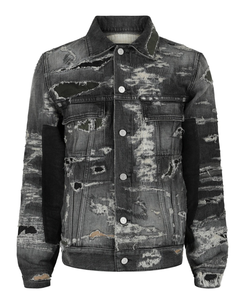 Givenchy Distressed Denim Jacket Black