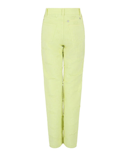 Givenchy Distressed Denim Jeans Acid Yellow