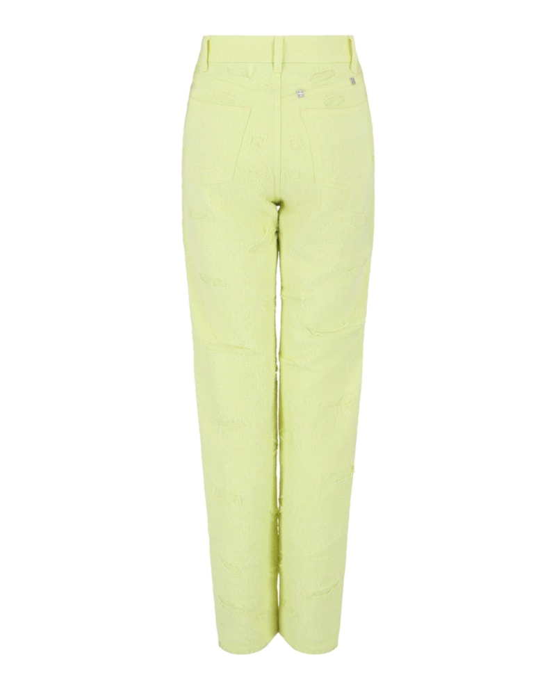 Givenchy Distressed Denim Jeans Acid Yellow