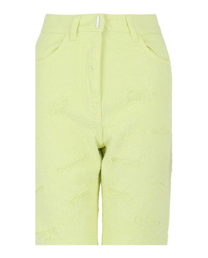 Givenchy Distressed Denim Jeans Acid Yellow