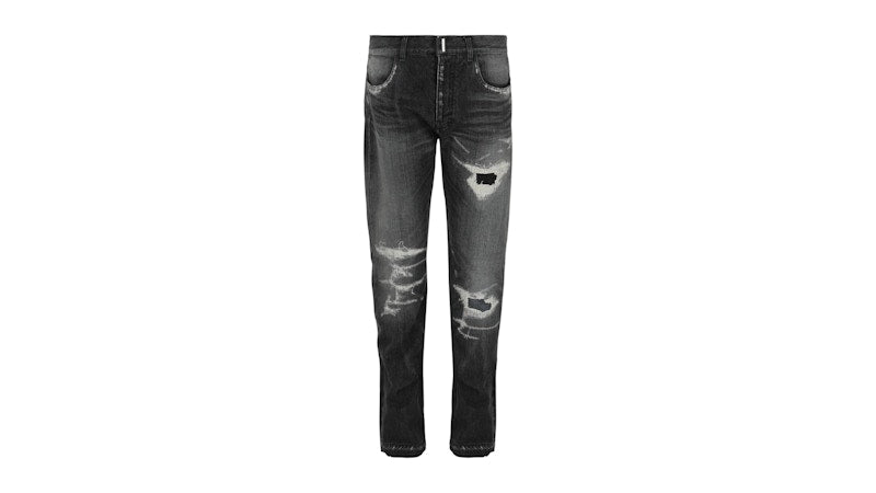 Givenchy Distressed Straight-Leg Jeans Black