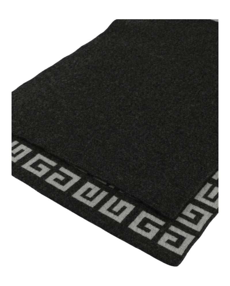 Givenchy Double Face 4G Logo Scarf Dark Grey