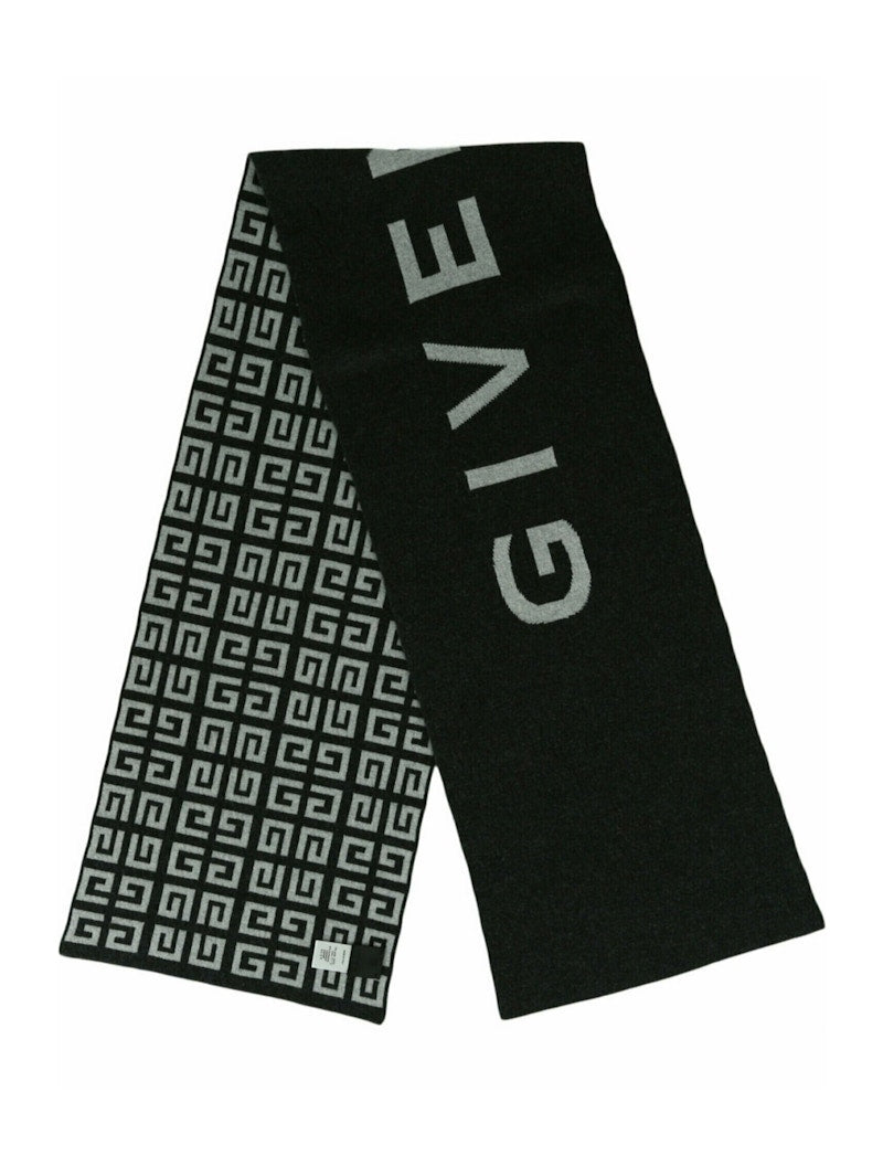 Givenchy Double Face 4G Logo Scarf Dark Grey