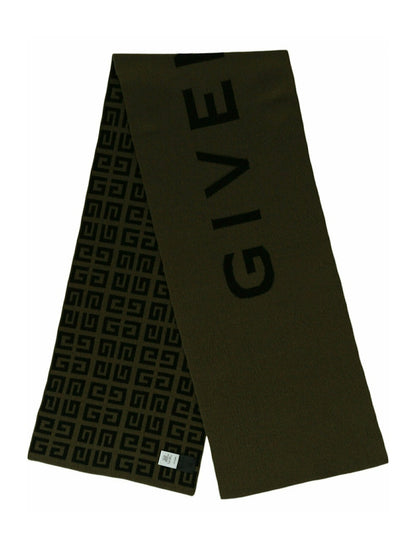 Givenchy Double Face 4G Scarf Black/Khaki