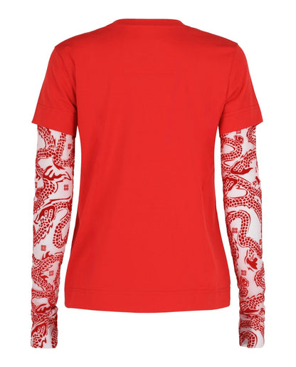 Givenchy Double Layer Long Sleeve T-shirt Vermilion