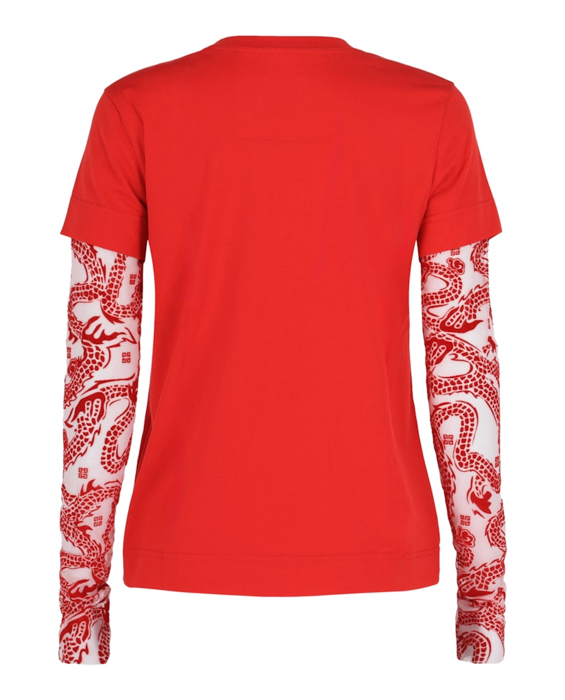 Givenchy Double Layer Long Sleeve T-shirt Vermilion