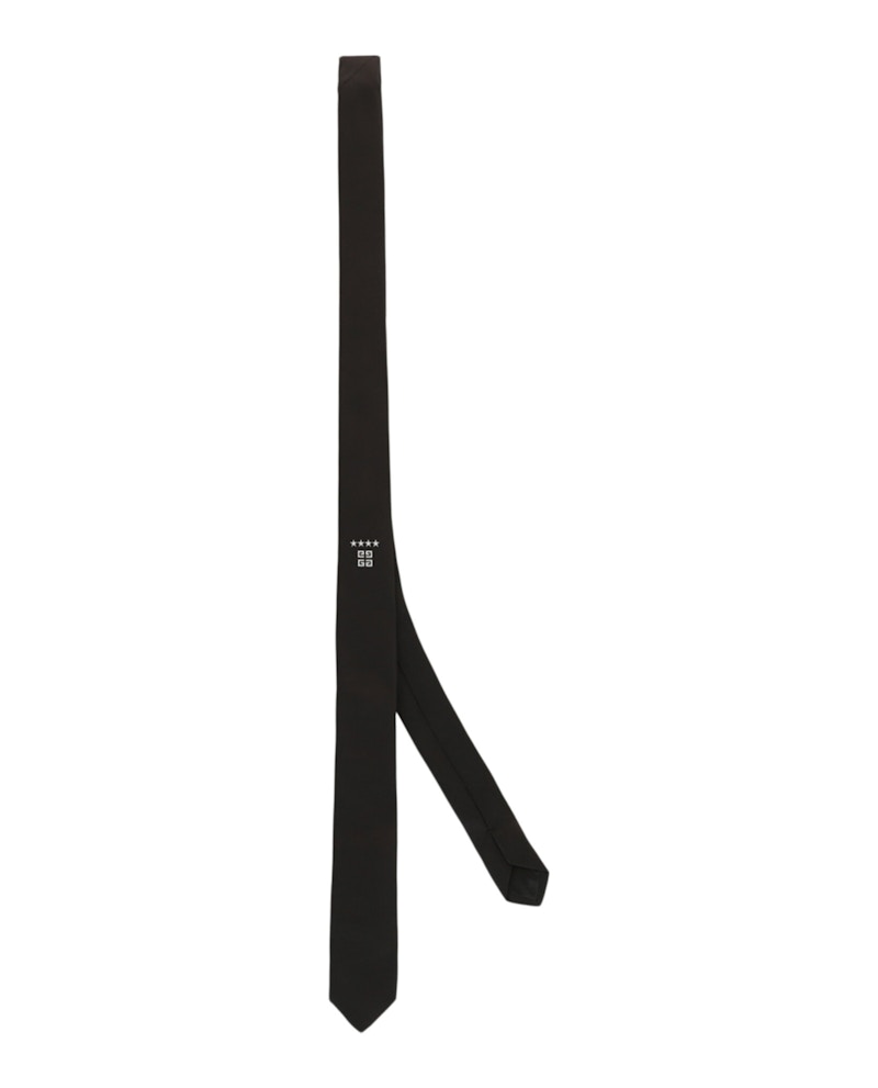 Givenchy Embroidered 4G Star Tie Black White