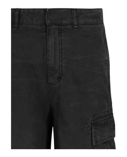 Givenchy Embroidered Cargo Denim Shorts Black
