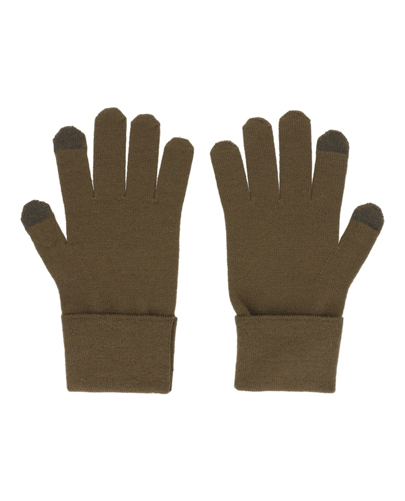 Givenchy Embroidered Logo Gloves Black/Khaki