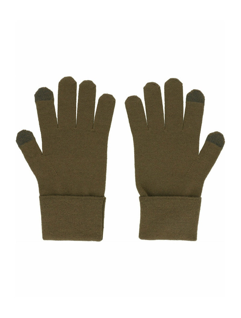 Givenchy Embroidered Logo Gloves Black/Khaki