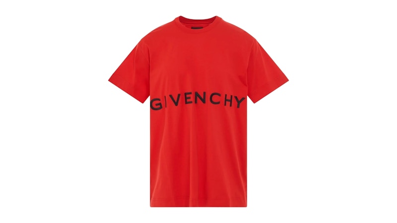 Givenchy Embroidered Logo Oversized T-Shirt Red