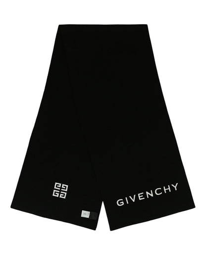 Givenchy Embroidered Logo Scarf Black/White