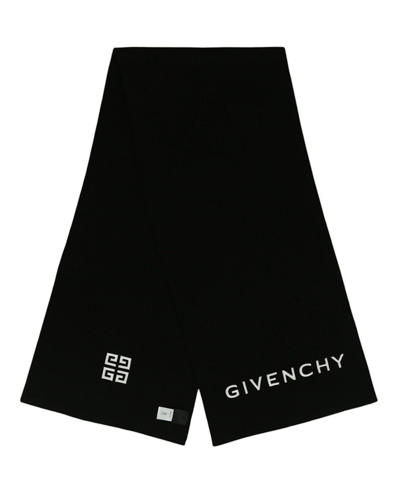 Givenchy Embroidered Logo Scarf Black/White