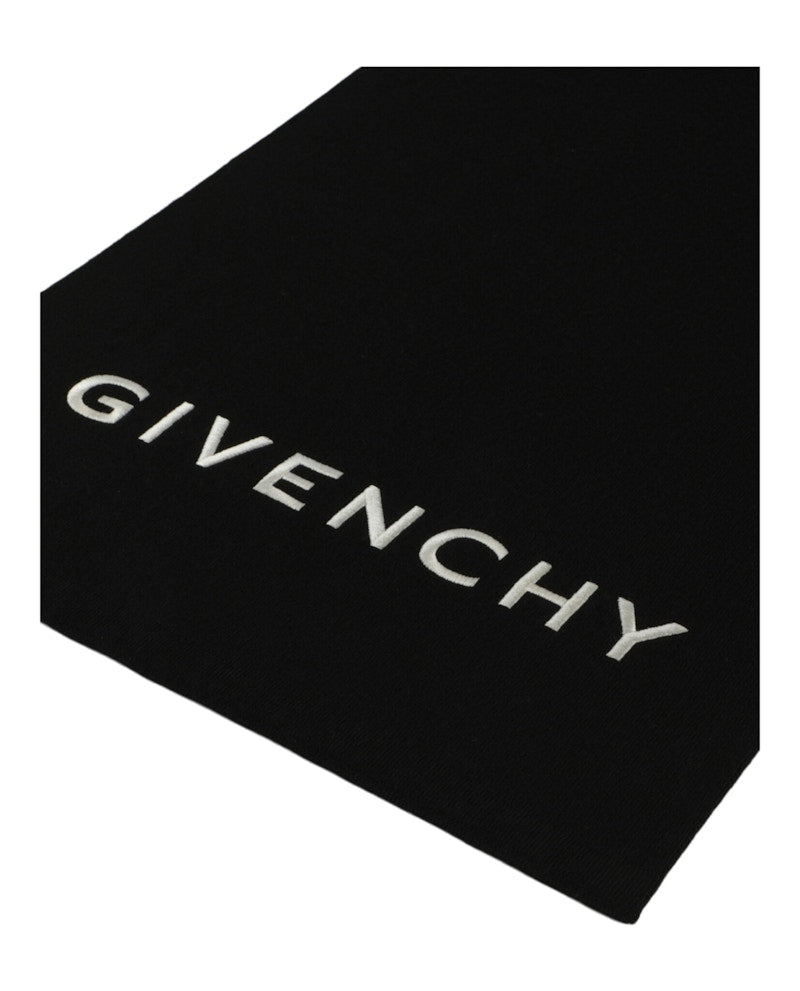 Givenchy Embroidered Logo Scarf Black/White