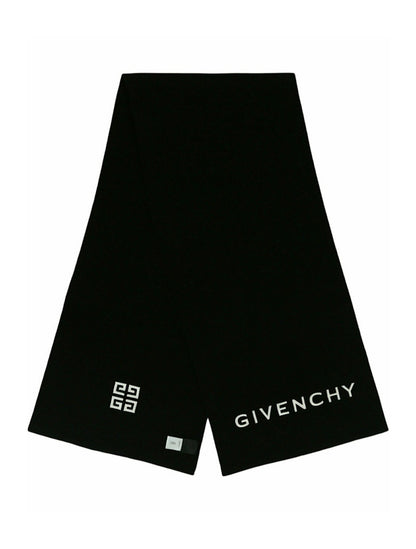 Givenchy Embroidered Logo Scarf Black/White