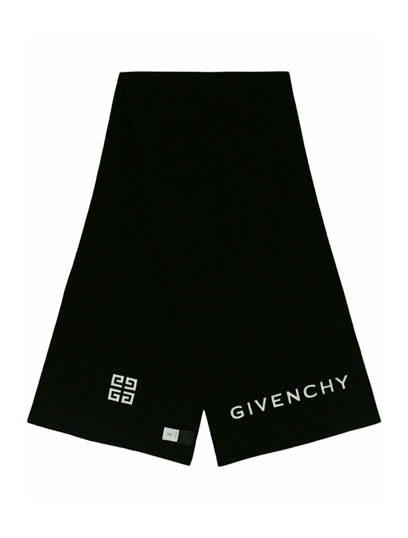 Givenchy Embroidered Logo Scarf Black/White