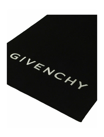 Givenchy Embroidered Logo Scarf Black/White