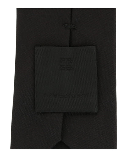 Givenchy Embroidered Silk Tie Black
