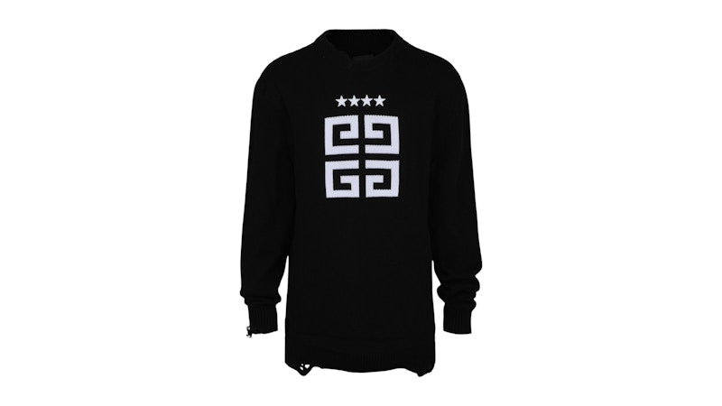 Givenchy Embroidered Star 4G Logo Sweater Black White
