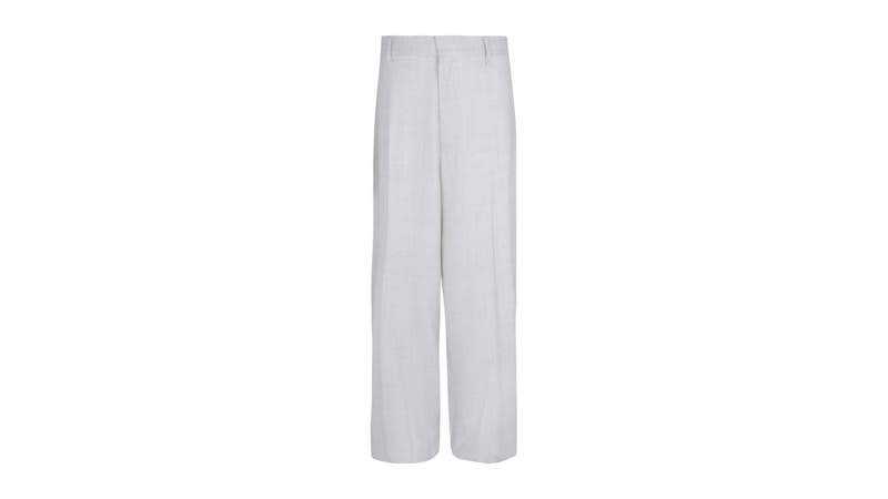 Givenchy Extra Wide-Leg Wool Trousers Chalk