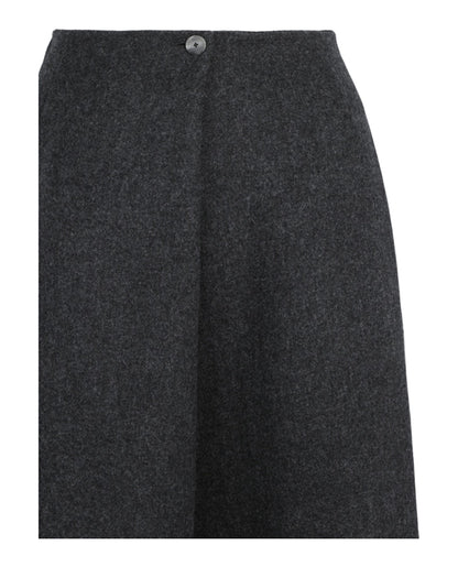 Givenchy Fold-Over Mid-Rise Wool-Blend Midi Skirt Dark Grey