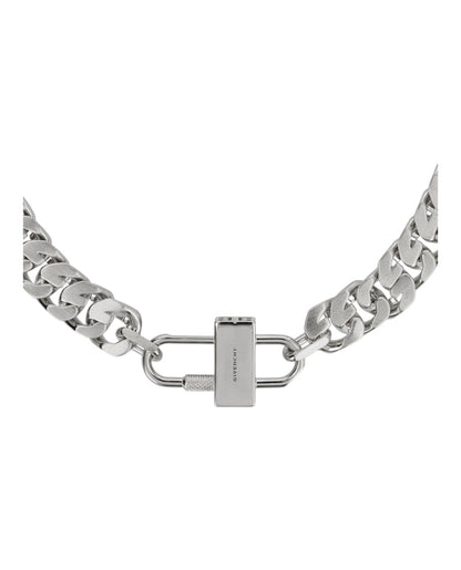 Givenchy G Chain Lock Necklace Silver