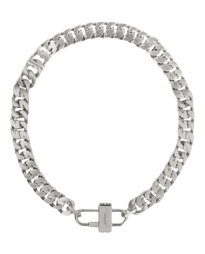 Givenchy G Chain Lock Necklace Silver