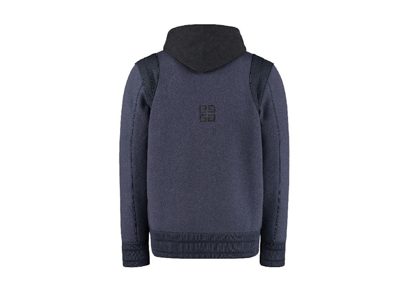Givenchy Hooded Embroidered Varsity Jacket Navy