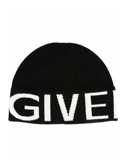 Givenchy Jacquard Logo Beanie Black White