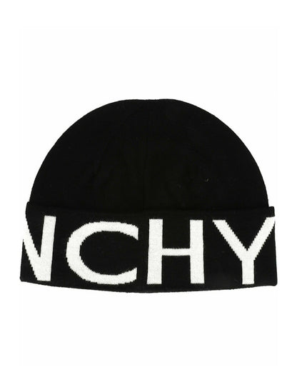 Givenchy Jacquard Logo Beanie Black White