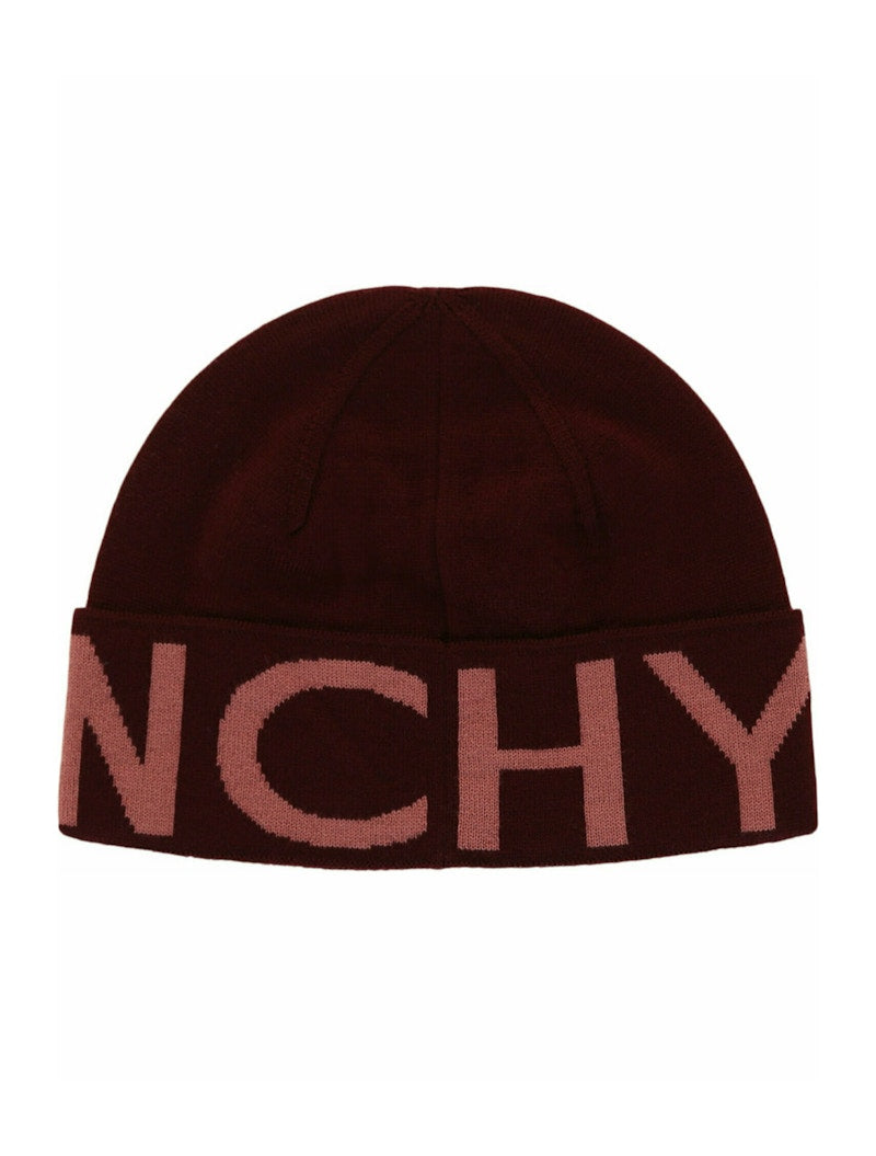 Givenchy Jacquard Logo Beanie Burgundy