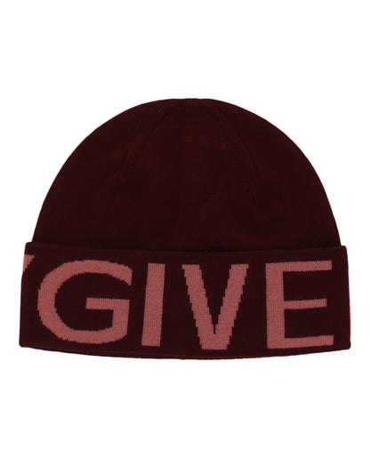 Givenchy Jacquard Logo Beanie Burgundy