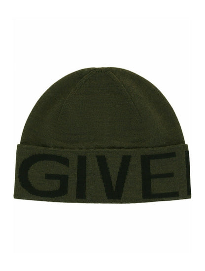 Givenchy Jacquard Logo Beanie Khaki Multi