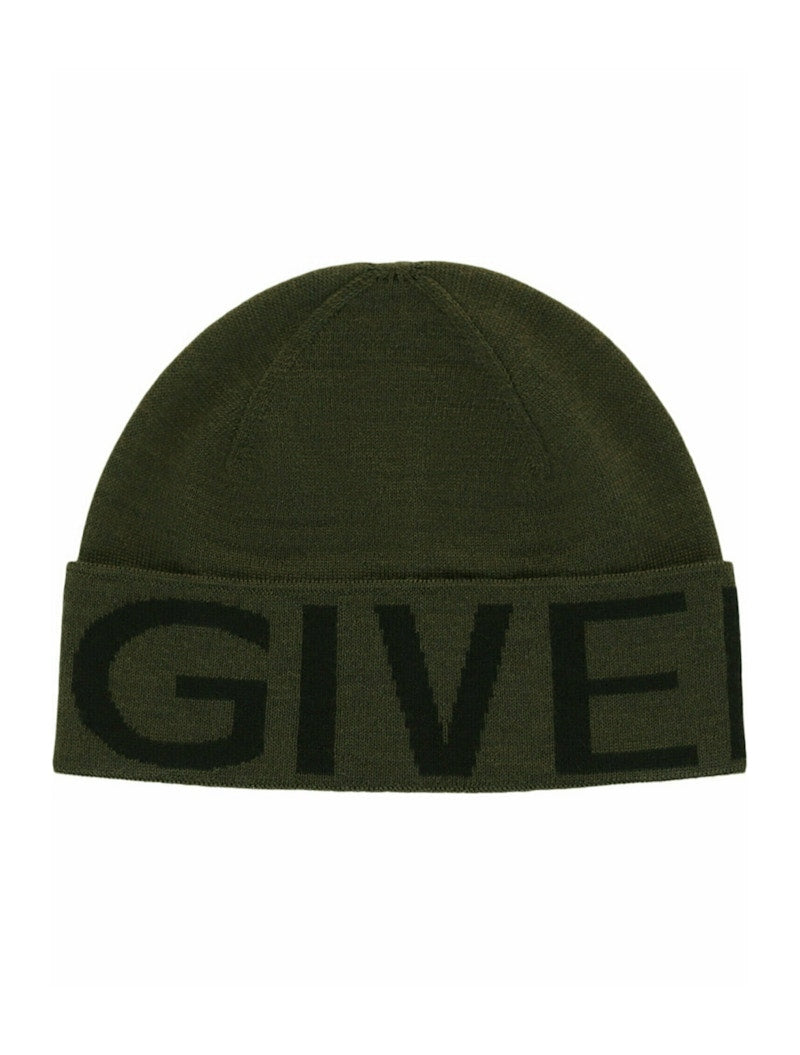 Givenchy Jacquard Logo Beanie Khaki Multi