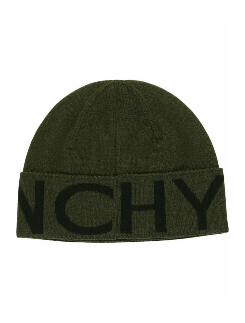 Givenchy Jacquard Logo Beanie Khaki Multi