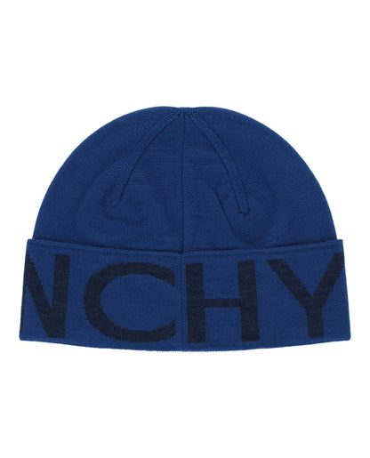 Givenchy Jacquard Logo Beanie Ocean Blue