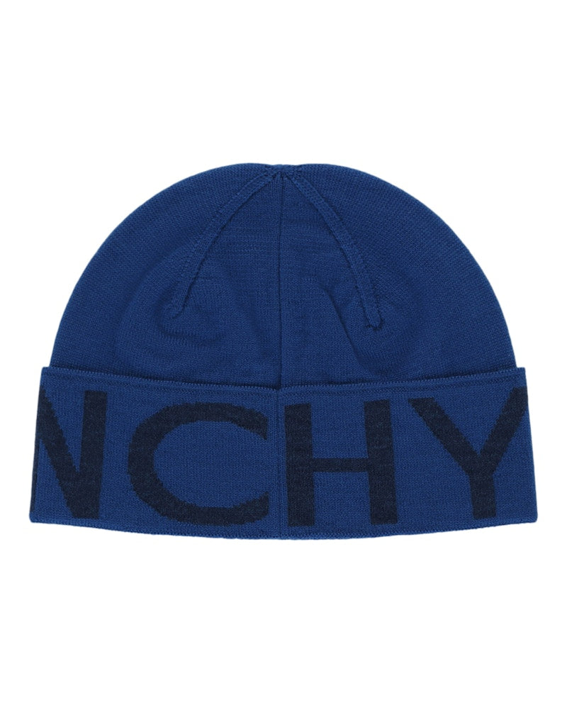 Givenchy Jacquard Logo Beanie Ocean Blue
