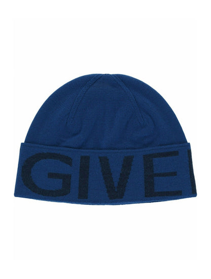Givenchy Jacquard Logo Beanie Ocean Blue