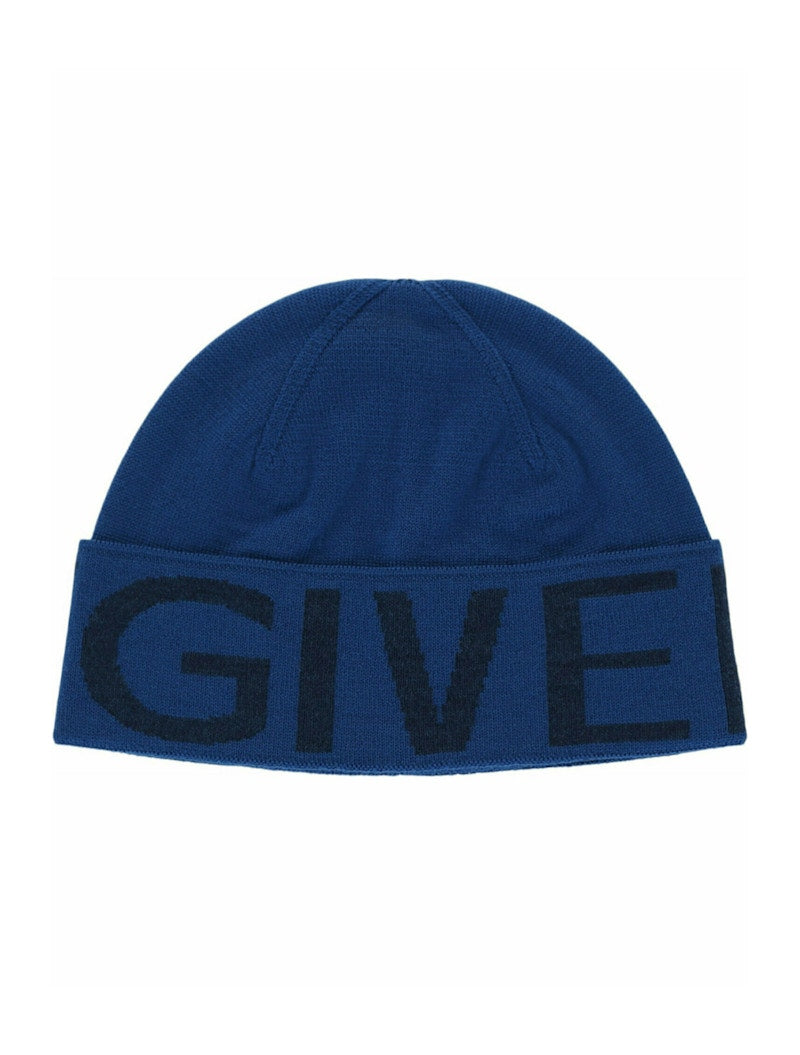 Givenchy Jacquard Logo Beanie Ocean Blue