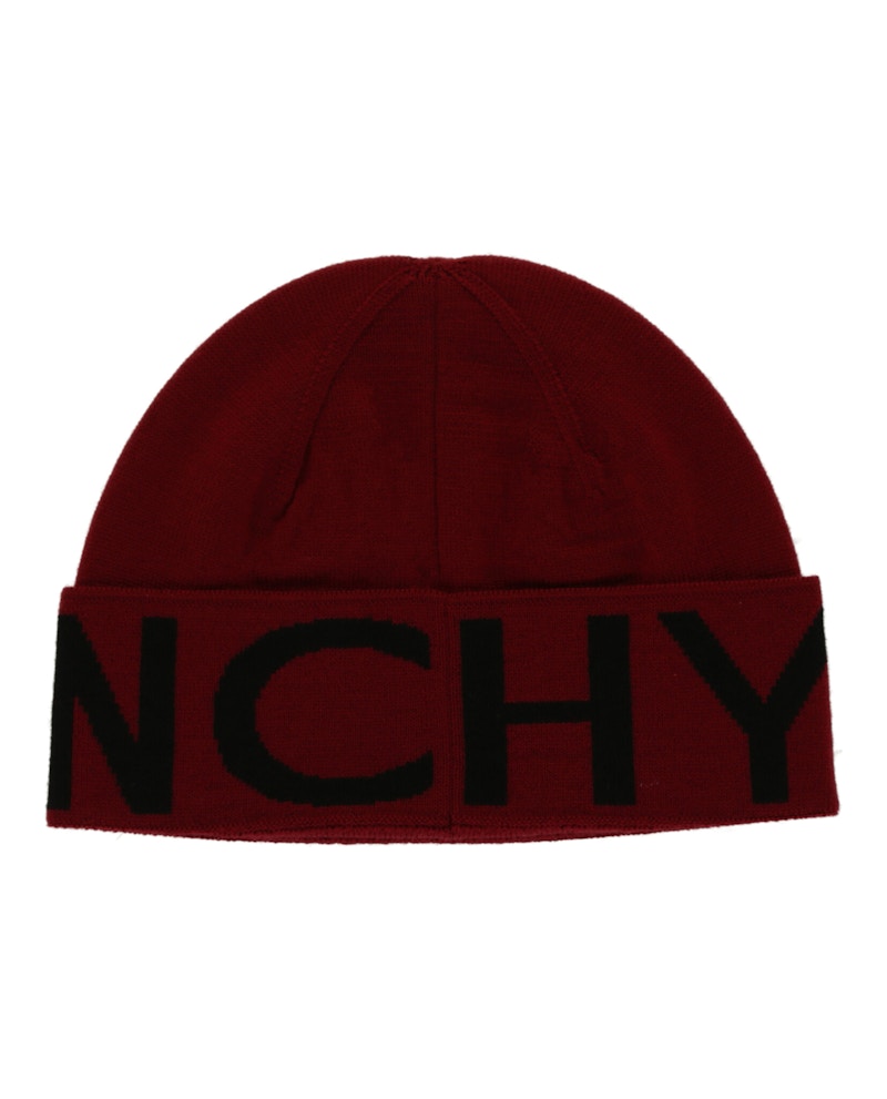 Givenchy Jacquard Logo Beanie Red Black