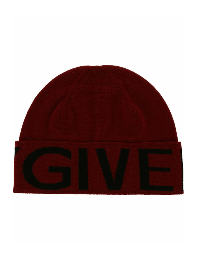 Givenchy Jacquard Logo Beanie Red Black