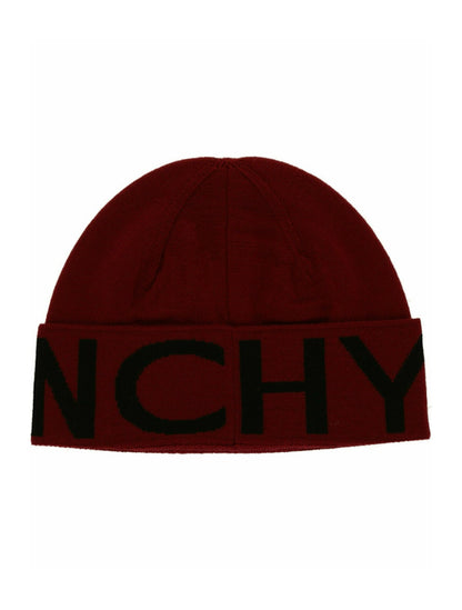 Givenchy Jacquard Logo Beanie Red Black